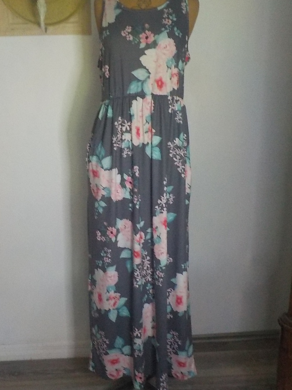 Floral Gray Nightgown/Sundress